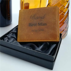 Real Leather Laserable Leatherette Wallet Best Man Gift